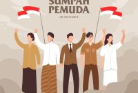 ilustrasi ikrar pemuda dari berbagai Suku Bangsa dan Bahasa