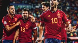 Potret selebrasi goal timnas Spanyol