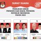Ilustrasi kartu suara pemilihan Presiden 2024