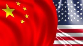 Bendera China dan Amerika Serikat